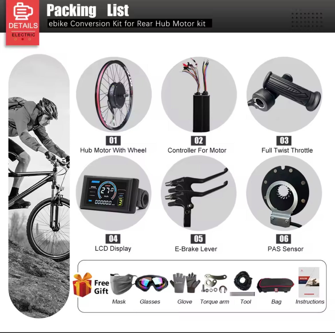 E-bike conversion kit 72v 5000w